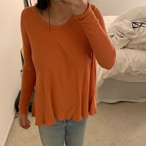 Free People Cozy Thermal Top in Coral